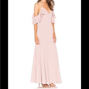 Bell Ruffle Maxi Dress in Mauve